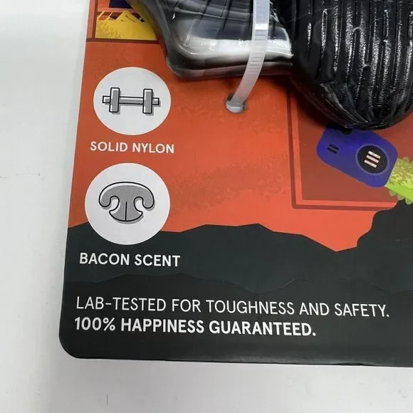 BARK SUPER CHEWER Dog BONE Bacon Flavor Dental LARGE WITH BONUS COLLAR SLIDE BOW - Picture 4 of 8